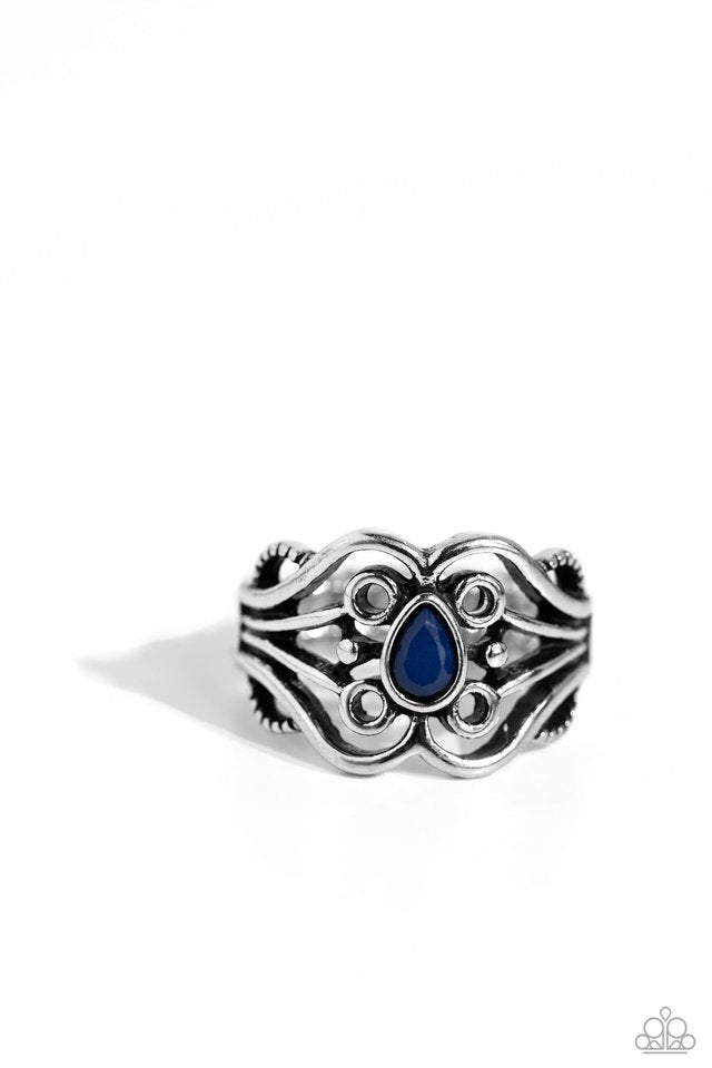 Beautifully BEAD-azzled - Blue - Paparazzi Ring Image