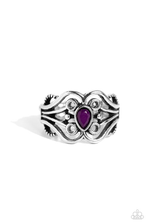 Beautifully BEAD-azzled - Purple - Paparazzi Ring Image