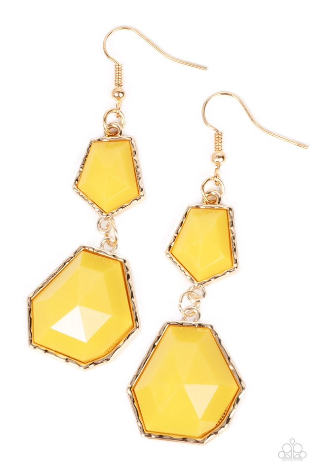 Rio Relic - Yellow - Paparazzi Earring Image