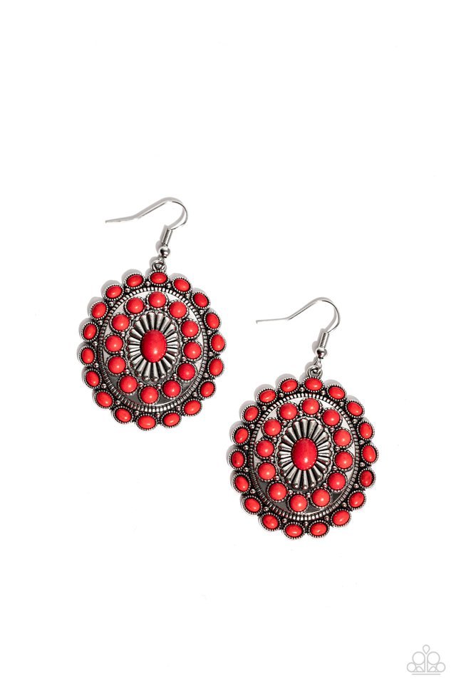 Bohemian Badlands - Red - Paparazzi Earring Image