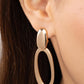 Pull OVAL! - Gold - Paparazzi Earring Image