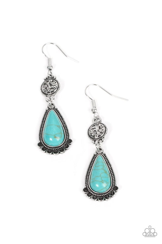 Montana Mountains - Blue - Paparazzi Earring Image