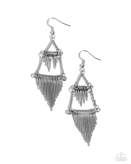 Greco Grotto - Silver - Paparazzi Earring Image