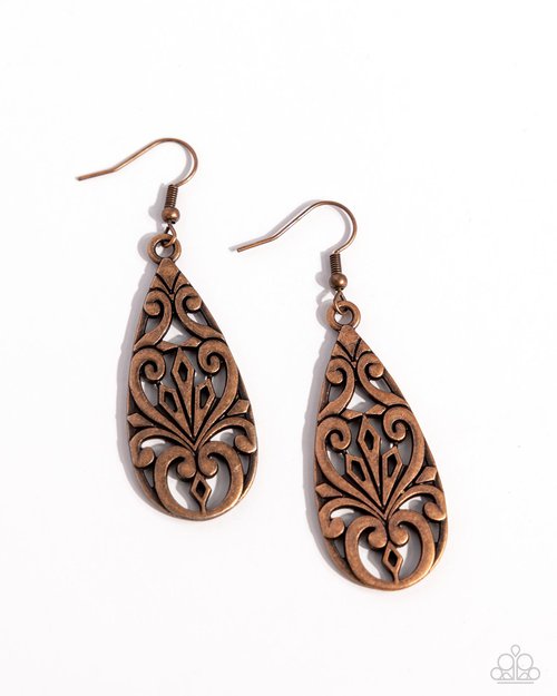 Eastern Elements - Copper - Paparazzi Earring Image