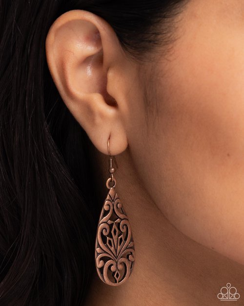 Eastern Elements - Copper - Paparazzi Earring Image