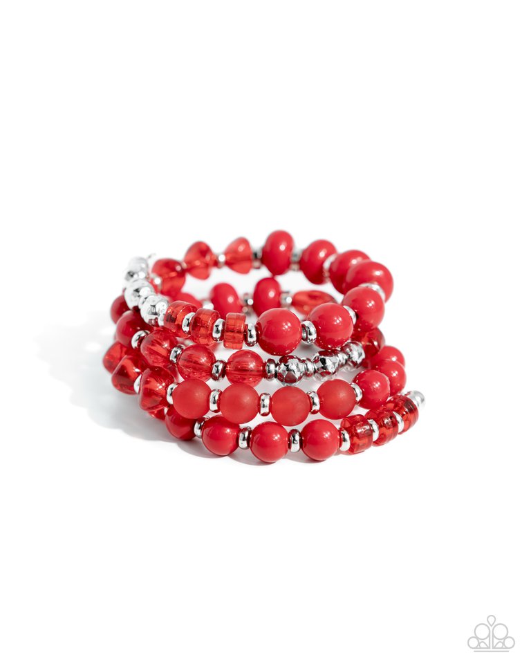 Colorful Charade - Red - Paparazzi Bracelet Image