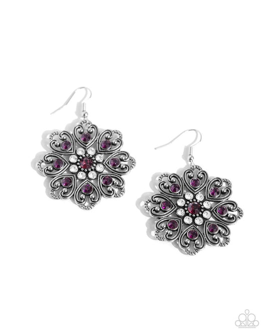 Garden of Love - Purple - Paparazzi Earring Image