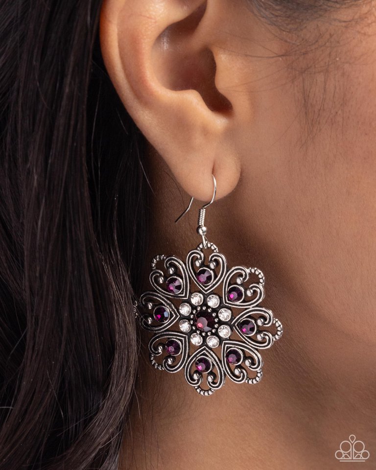 Garden of Love - Purple - Paparazzi Earring Image