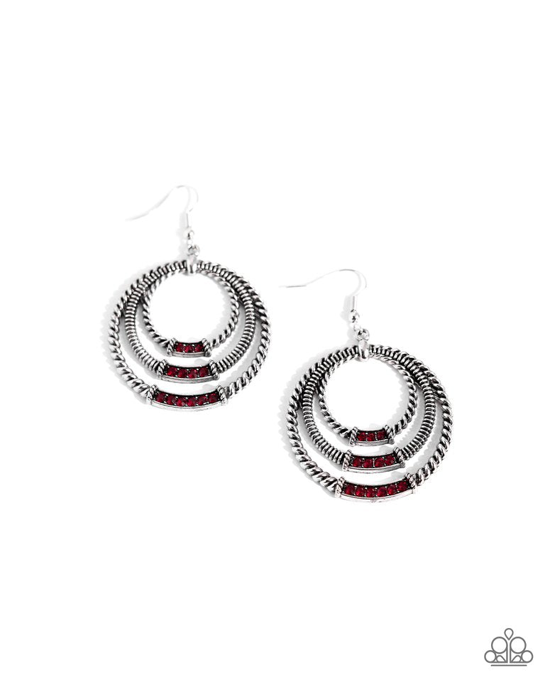 Contemporary Culture - Red - Paparazzi Earring Image