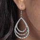 Sojourn Shimmer - White - Paparazzi Earring Image