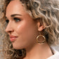 Retro Radius - Gold - Paparazzi Earring Image