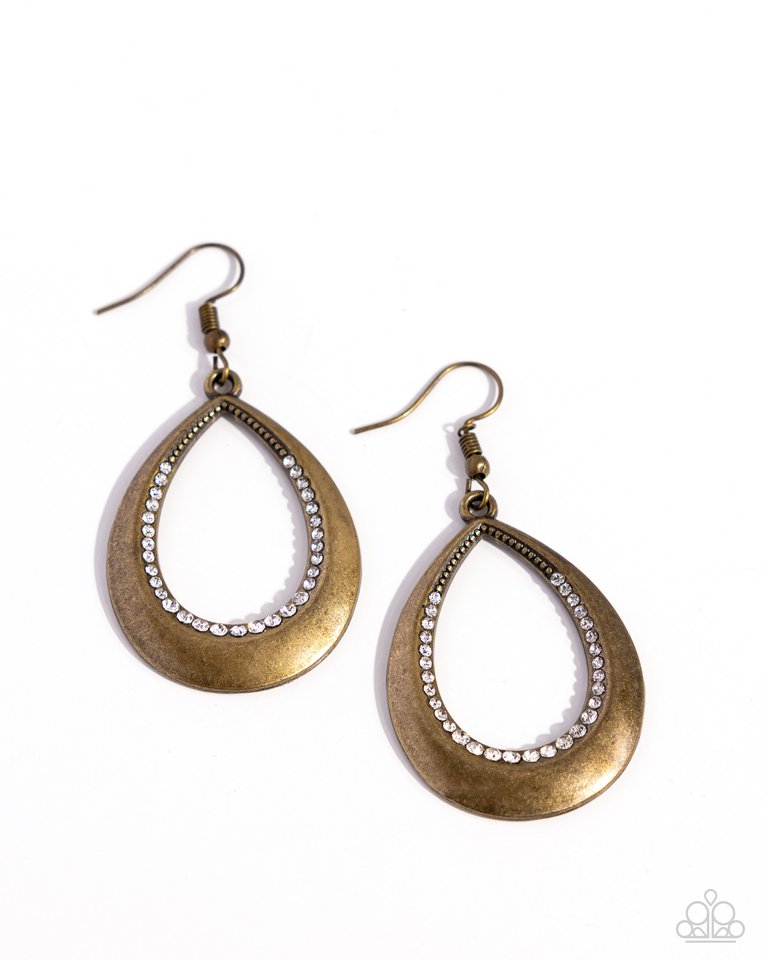 Inner Iridescence - Brass - Paparazzi Earring Image