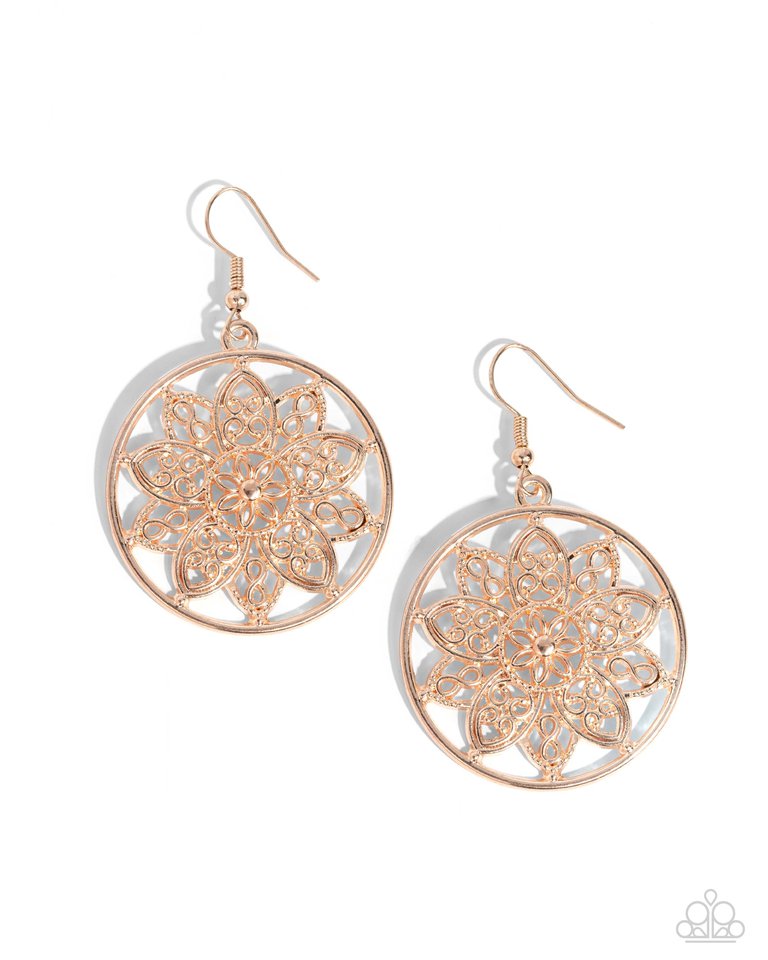 Garden Allure - Rose Gold - Paparazzi Earring Image