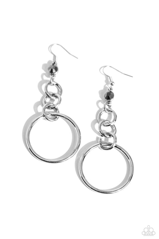 Glitzy Gesture - Silver - Paparazzi Earring Image