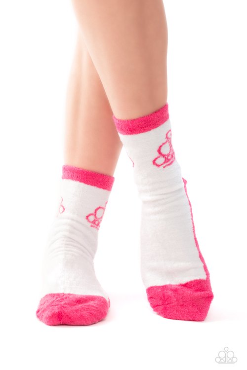 Paparazzi Pink and White Socks - Paparazzi Product Image