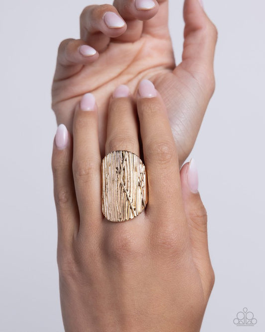 Thrilling Timber - Gold - Paparazzi Ring Image