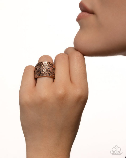 Elegant Engravement - Copper - Paparazzi Ring Image