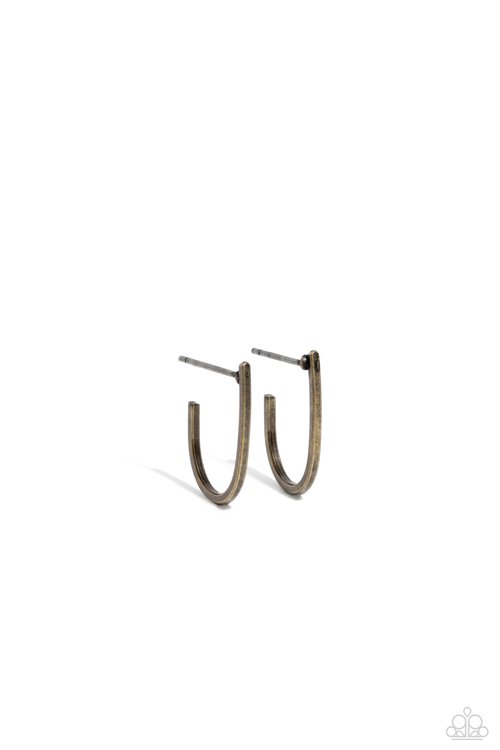 Admirable Arches - Brass - Paparazzi Earring Image