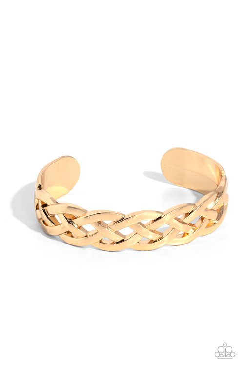 Celtic Cuff - Gold - Paparazzi Bracelet Image