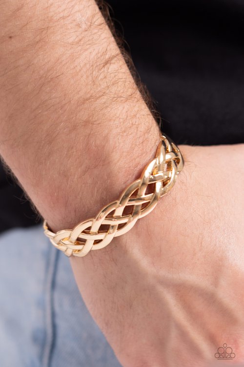 Celtic Cuff - Gold - Paparazzi Bracelet Image
