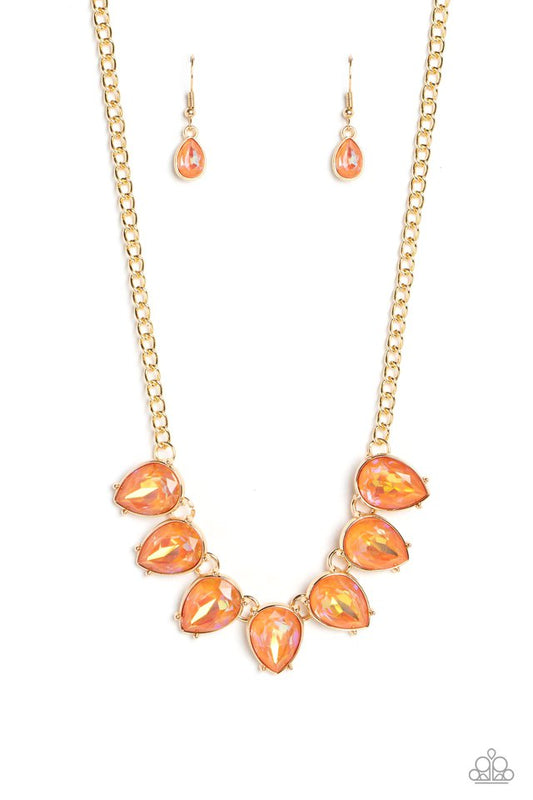 FLIRTY Dancing - Orange - Paparazzi Necklace Image