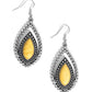 Twisted Trailblazer - Yellow - Paparazzi Earring Image