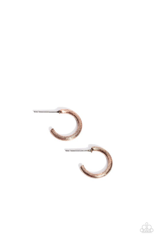 Linear Lady - Copper - Paparazzi Earring Image