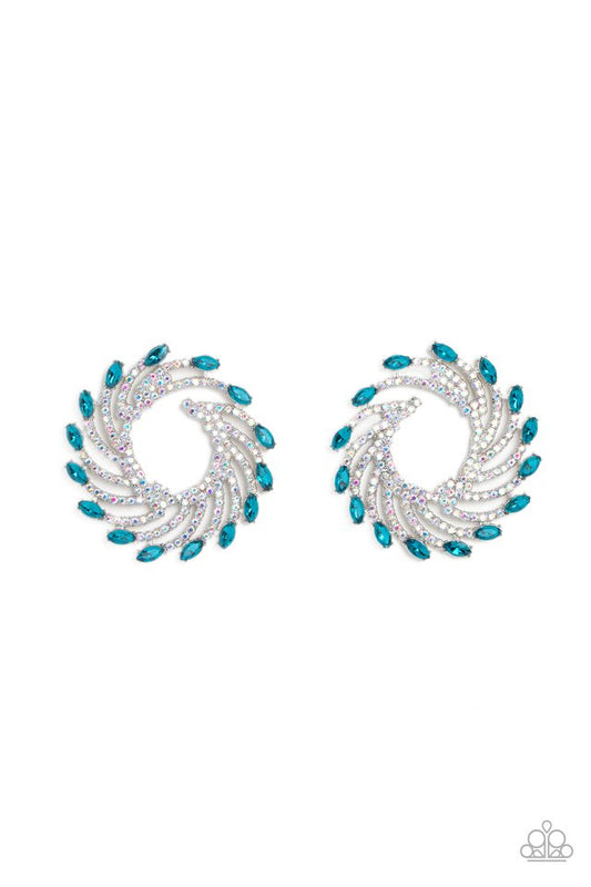 Firework Fanfare - Blue - Paparazzi Earring Image