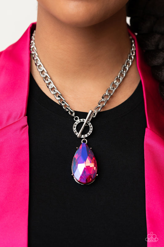 Paparazzi Necklace ~ Edgy Exaggeration - Pink