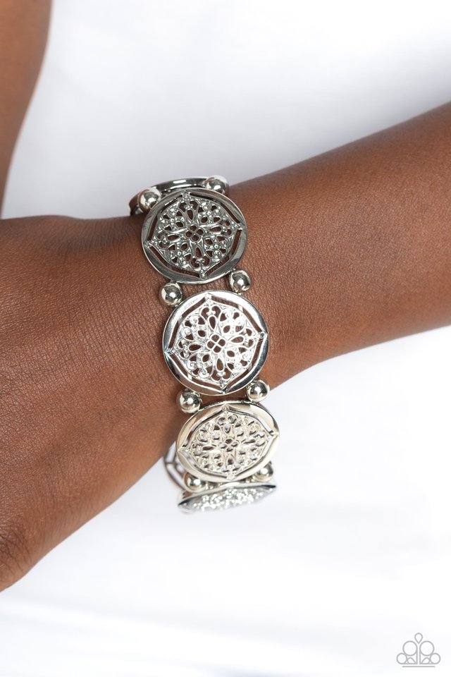 Filigree Fanfare - Silver - Paparazzi Bracelet Image