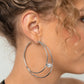 Paparazzi Earring ~ Theater HOOP - White