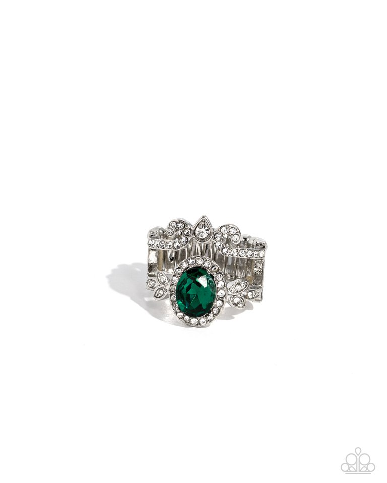 Parisian Pinnacle - Green - Paparazzi Ring Image