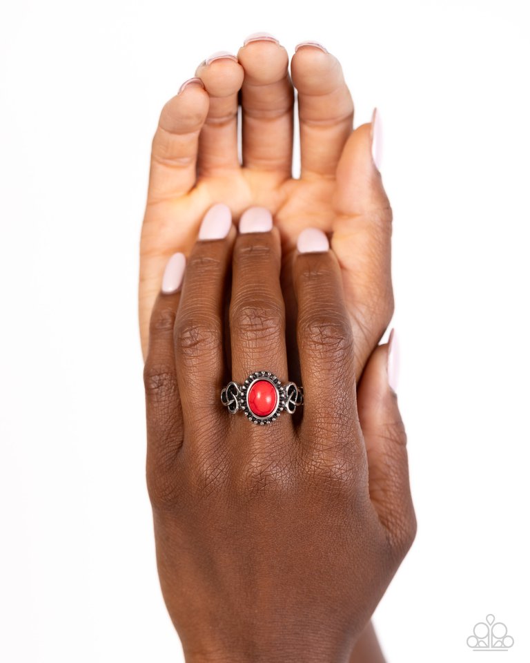 Celtic KNOT-out - Red - Paparazzi Ring Image