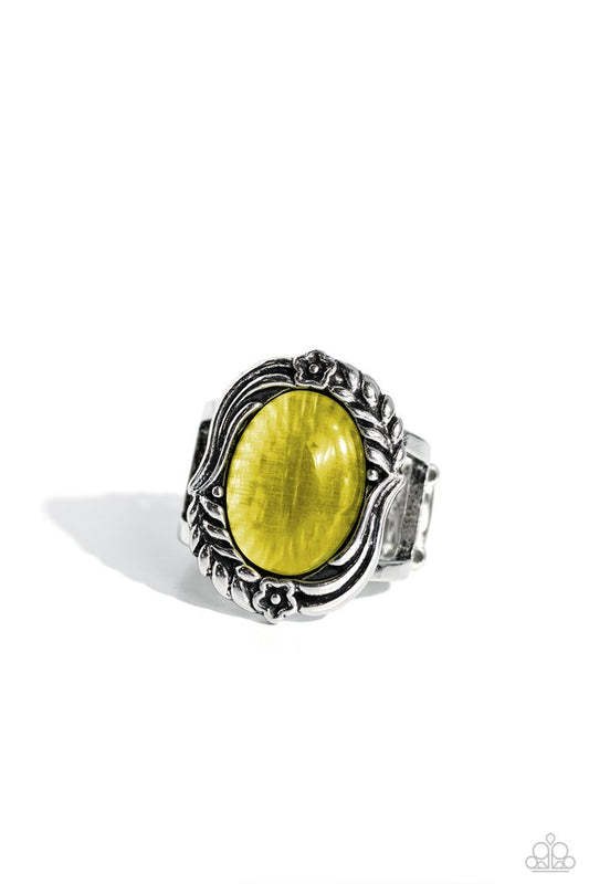 Plaited Pattern - Yellow - Paparazzi Ring Image