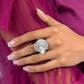 Anillo Paparazzi ~ Fan Dance Dazzle - Blanco