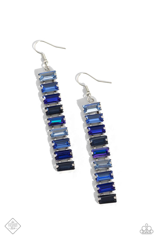 Paparazzi Earring ~ Superbly Stacked - Blue