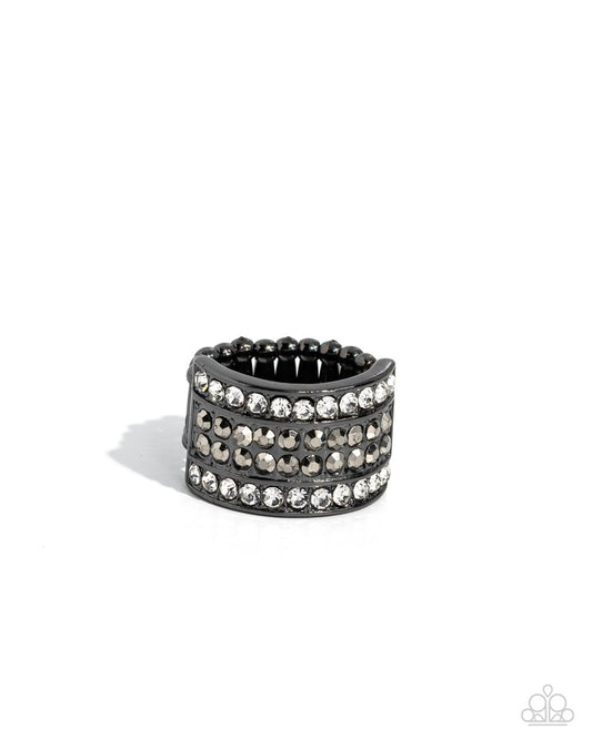 Smoldering Spectacle - Black - Paparazzi Ring Image