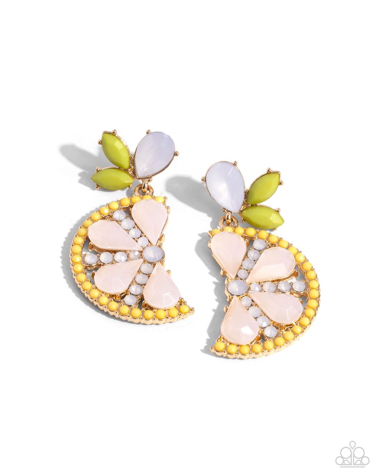 Slice of Summer - Yellow - Paparazzi Earring Image