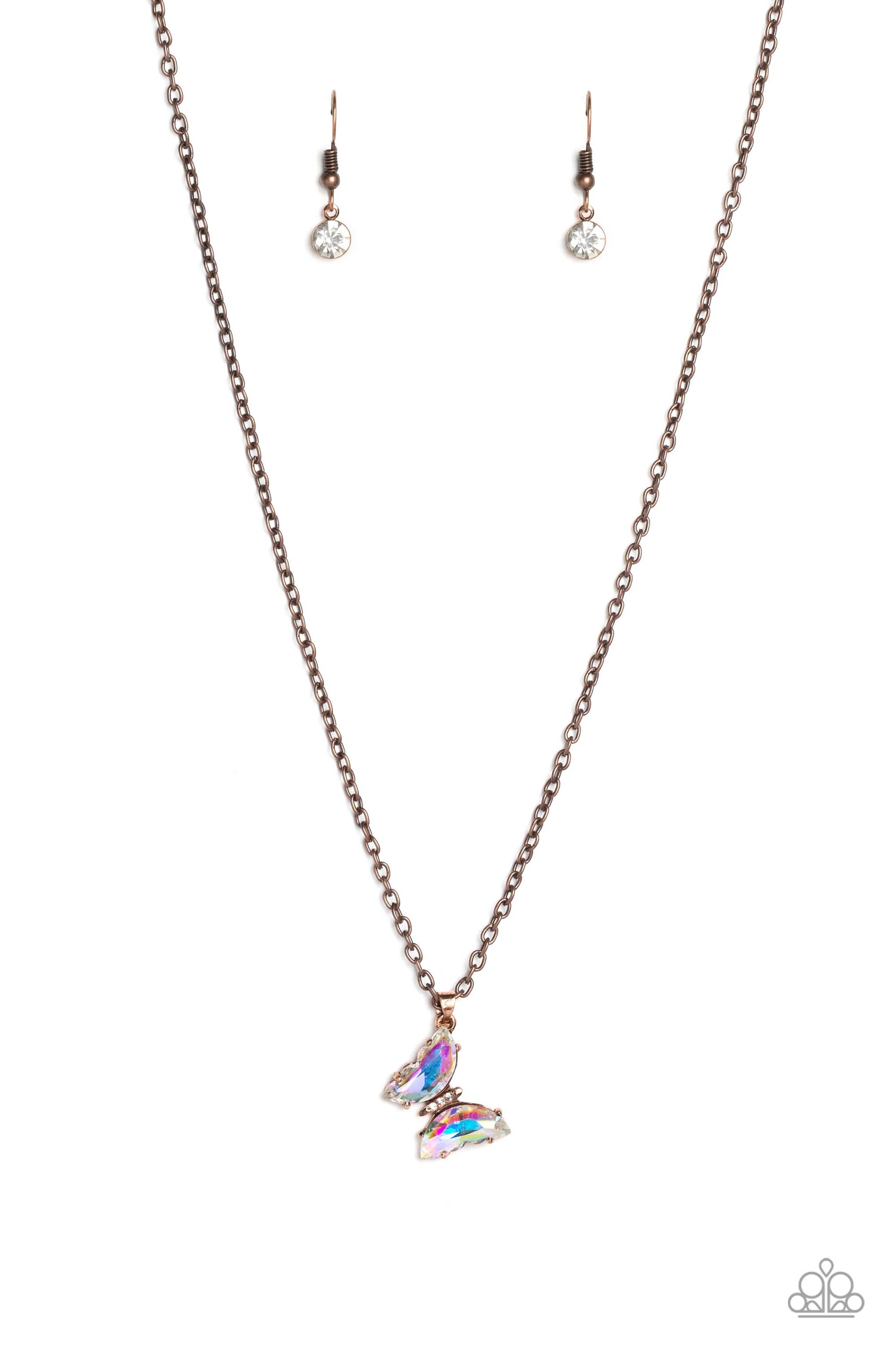 Paparazzi Necklace Butterfly Lullaby Copper Paparazzi Jewelry