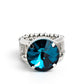 Pronged Powerhouse - Blue - Paparazzi Ring Image