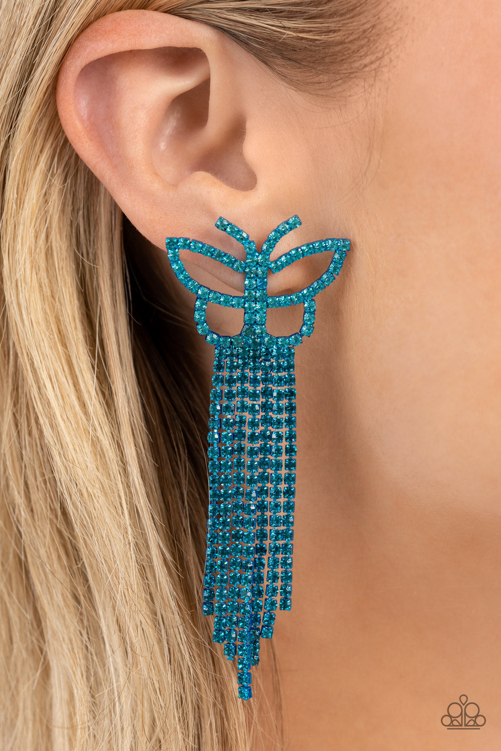 Paparazzi Earring ~ Billowing Butterflies - Blue