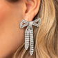 Paparazzi Earring ~ Just BOW With It - White