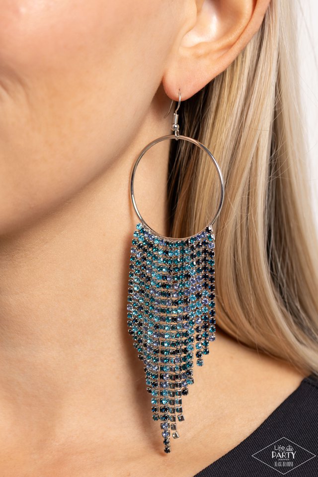 Streamlined Shimmer - Blue - Paparazzi Earring Image