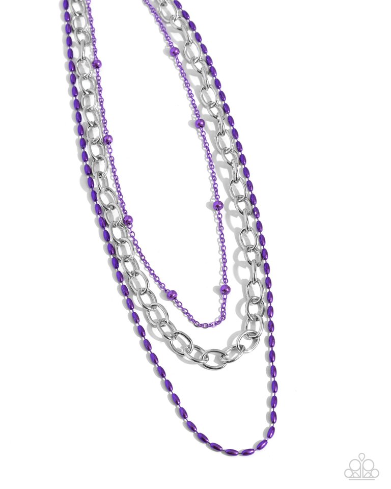 Mardi Gras Mayhem - Purple - Paparazzi Necklace Image