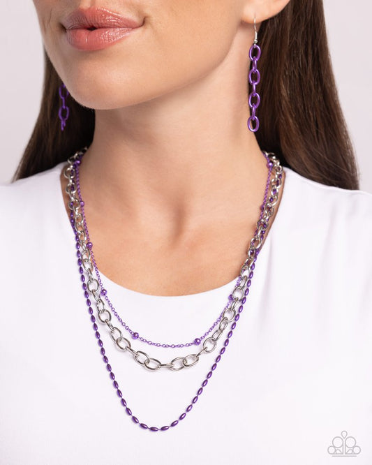 Mardi Gras Mayhem - Purple - Paparazzi Necklace Image