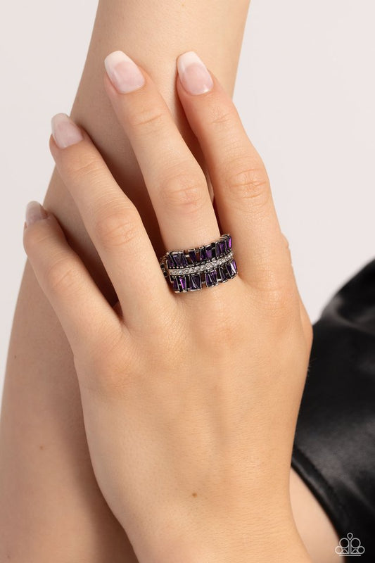 Staggering Stacks - Purple - Paparazzi Ring Image