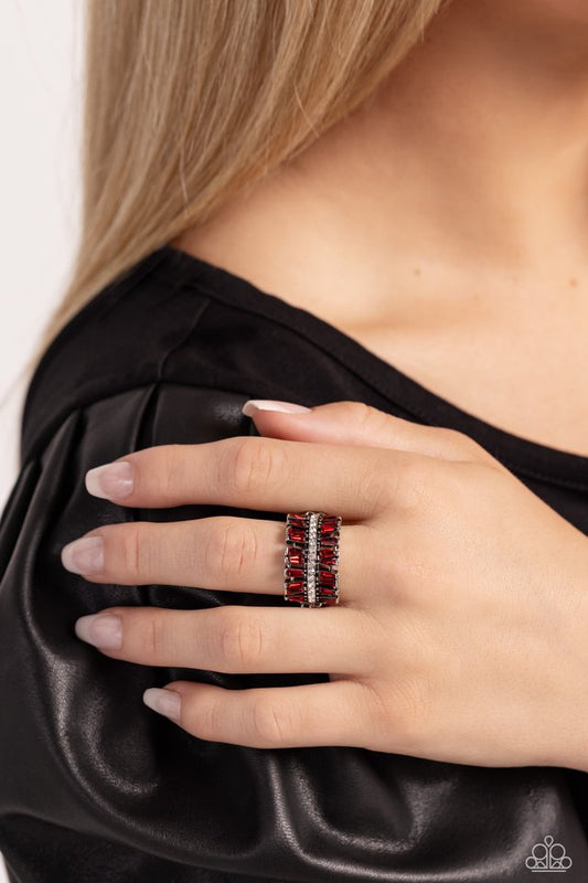 Staggering Stacks - Red - Paparazzi Ring Image