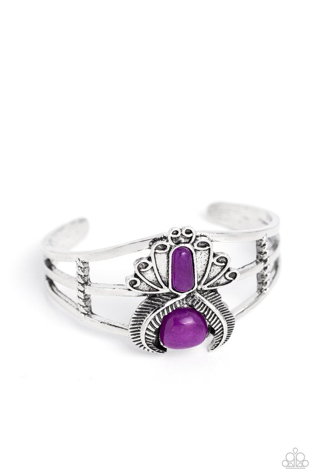 Peacock Plume - Purple - Paparazzi Bracelet Image