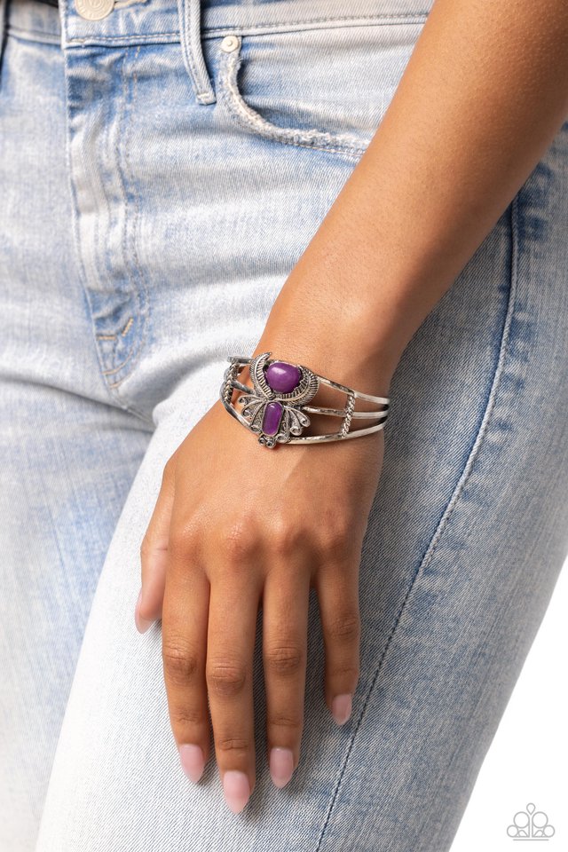 Peacock Plume - Purple - Paparazzi Bracelet Image