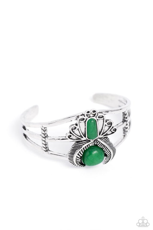 Peacock Plume - Green - Paparazzi Bracelet Image